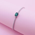 PULSERA TENNIS 1MM CON ESMERALDA ARIA